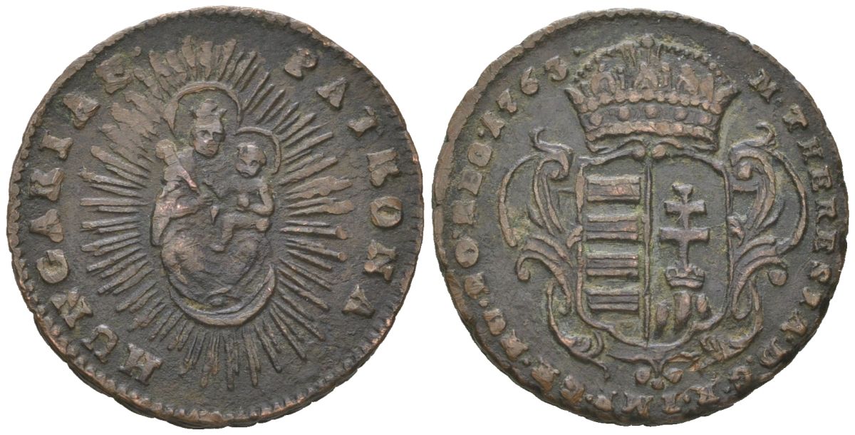 Венгрия 1 денар 1763 Мария-Терезия (1740-1788) KM 375 медь 4582-1117