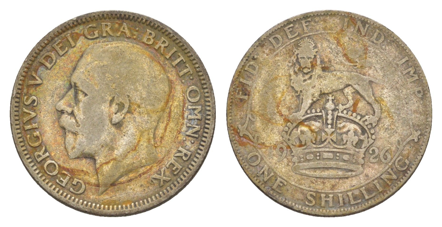 Великобритания 1 шиллинг 1926 Георг V (1910-1936), новая модификация, продолговатый жемчуг KM 829, Spink 4033 серебро 33-1254