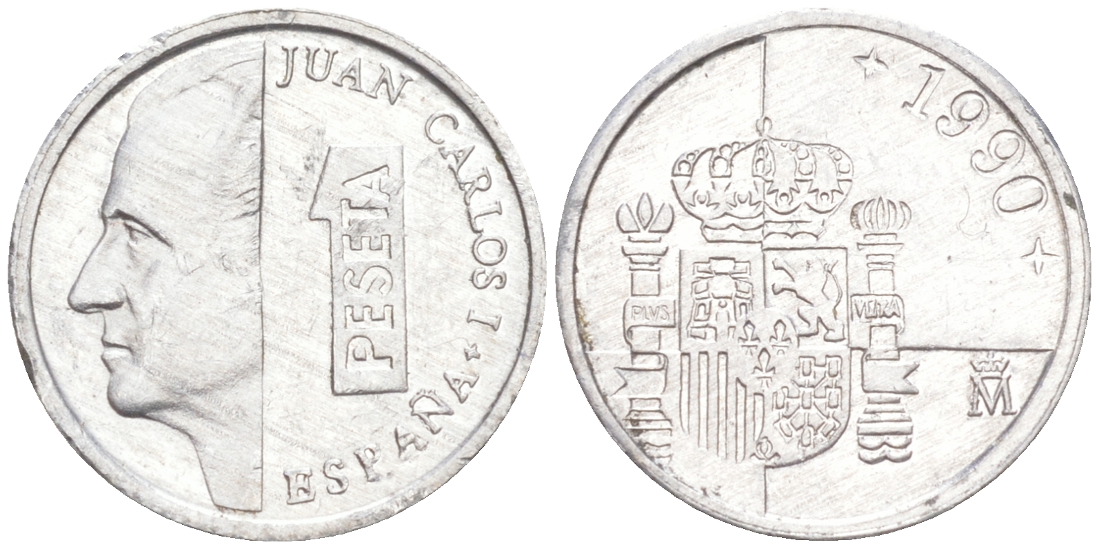 ИСПАНИЯ 1 ПЕСЕТА 1990 ХУАН КАРЛОС I ( 1975-) KM 832 алюминий 3309-952