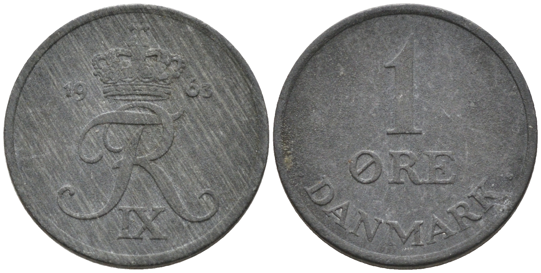 ДАНИЯ 1 ЭРЕ 1963 С; S, ФРЕДЕРИК IX (1947-1972) KM 839.2 цинк 4564-1143