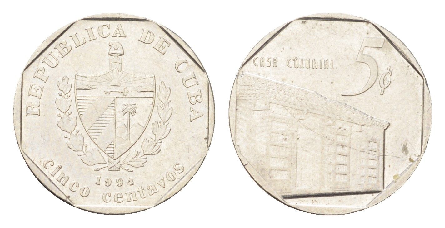 Куба 5 сентаво 1994 Casa Colonial KM 575.1 сталь плакированная никелем 4705-454