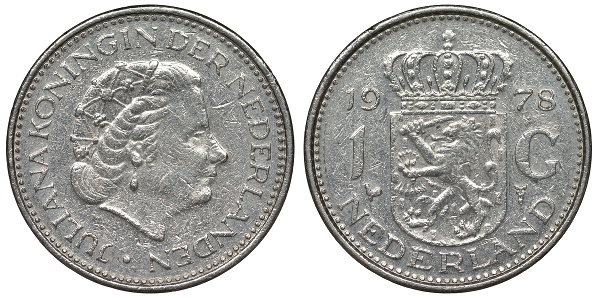 Нидерланды 1 гульден 1978 Юлиана (1948-1980) KM 184a никель 4681-424