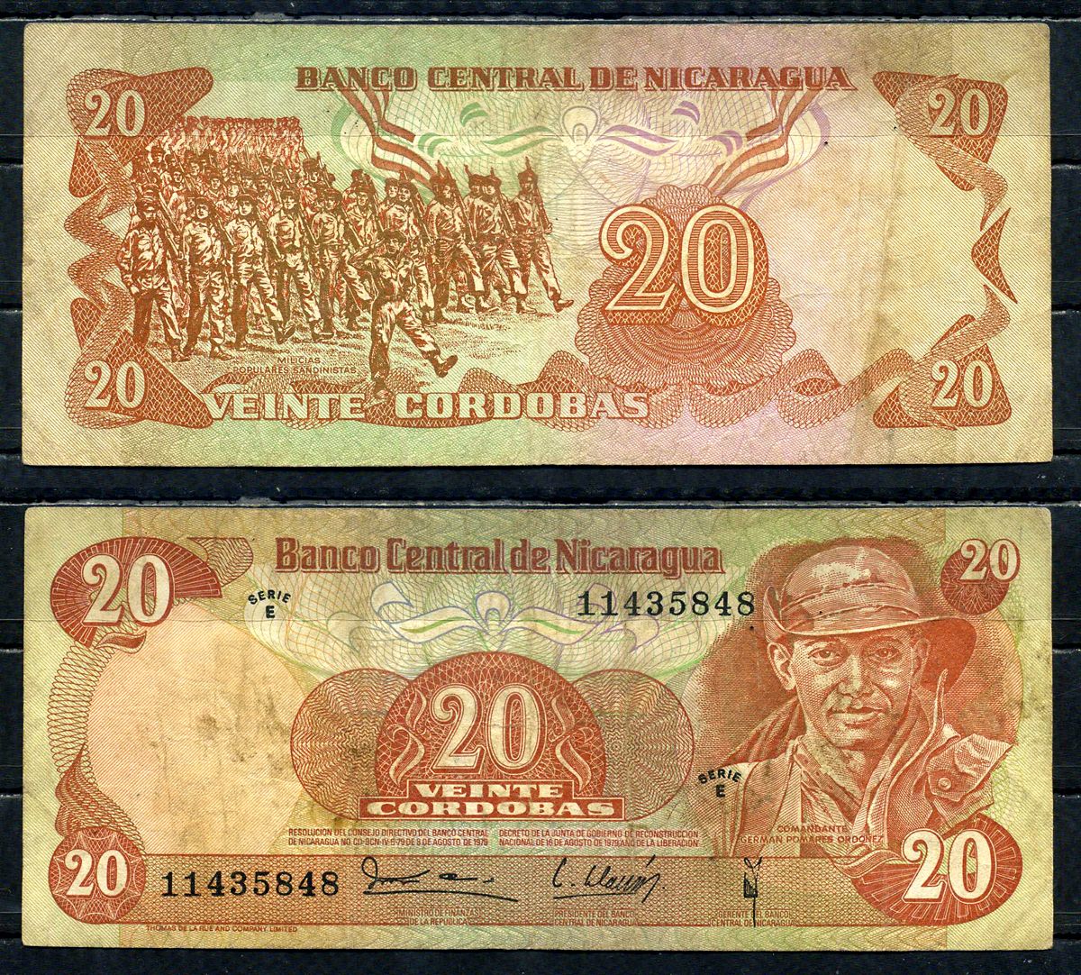 Никарагуа 20 кордоба 1979 Pick 135 бумага 6294-19-2-2