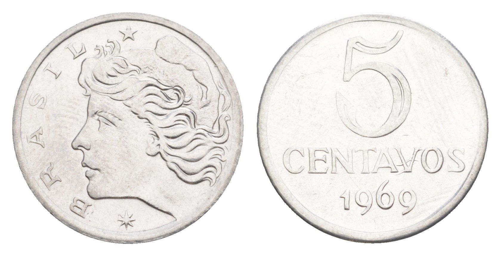 Бразилия 5 сентаво 1969 KM 577.2 нержавеющая сталь UNC 4644-417