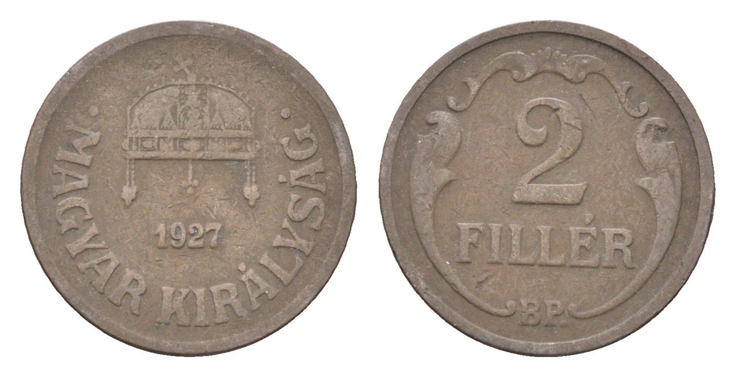 Венгрия 2 филлера 1927 BP KM 506 бронза 4665-432