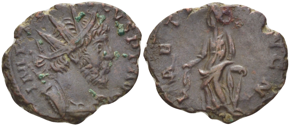 Римская Империя (императоры в Галлии) антониниан 272 - 273 Тетрик I. LAETITIA AVG N, Летиция, персонификация Радости, Колония Агриппины, Good Very fine RIC 90 биллон 1073-13-95