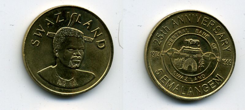 СВАЗИЛЕНД 5 ЭМАЛАНГЕНИ 1999 25 ЛЕТ 36-556