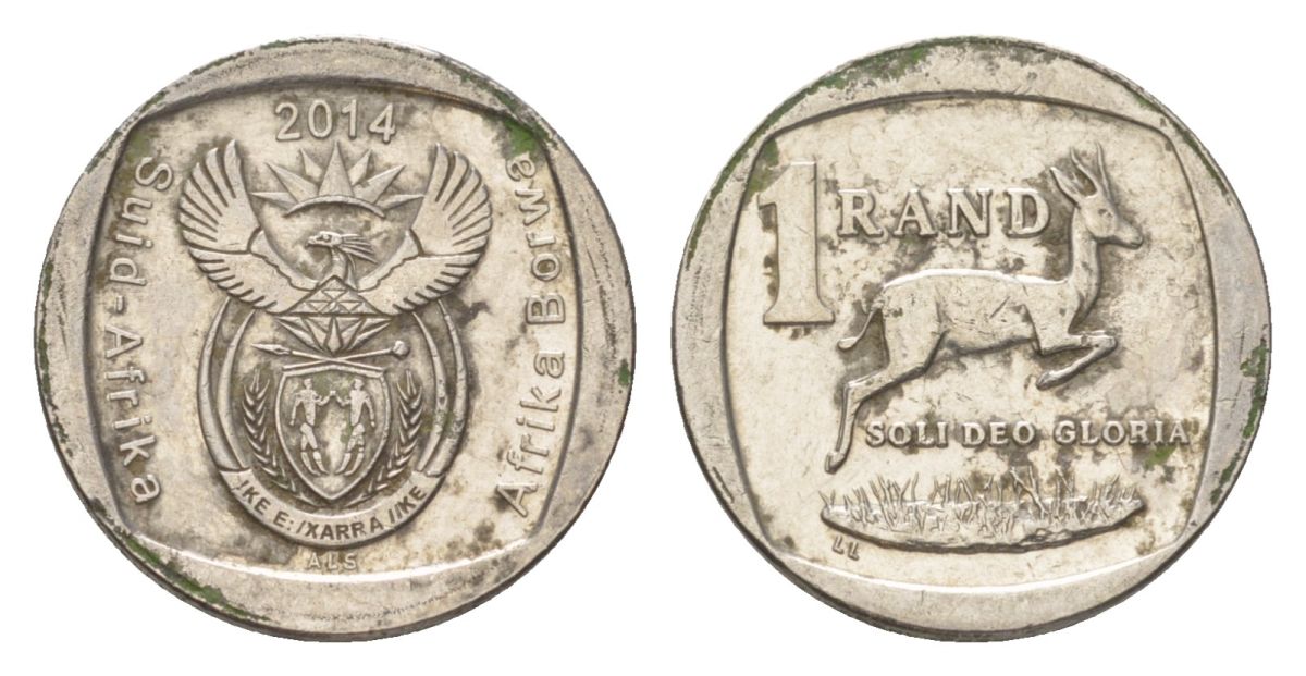 ЮАР 1 ранд 2014 медь плакированная никелем 4627-612