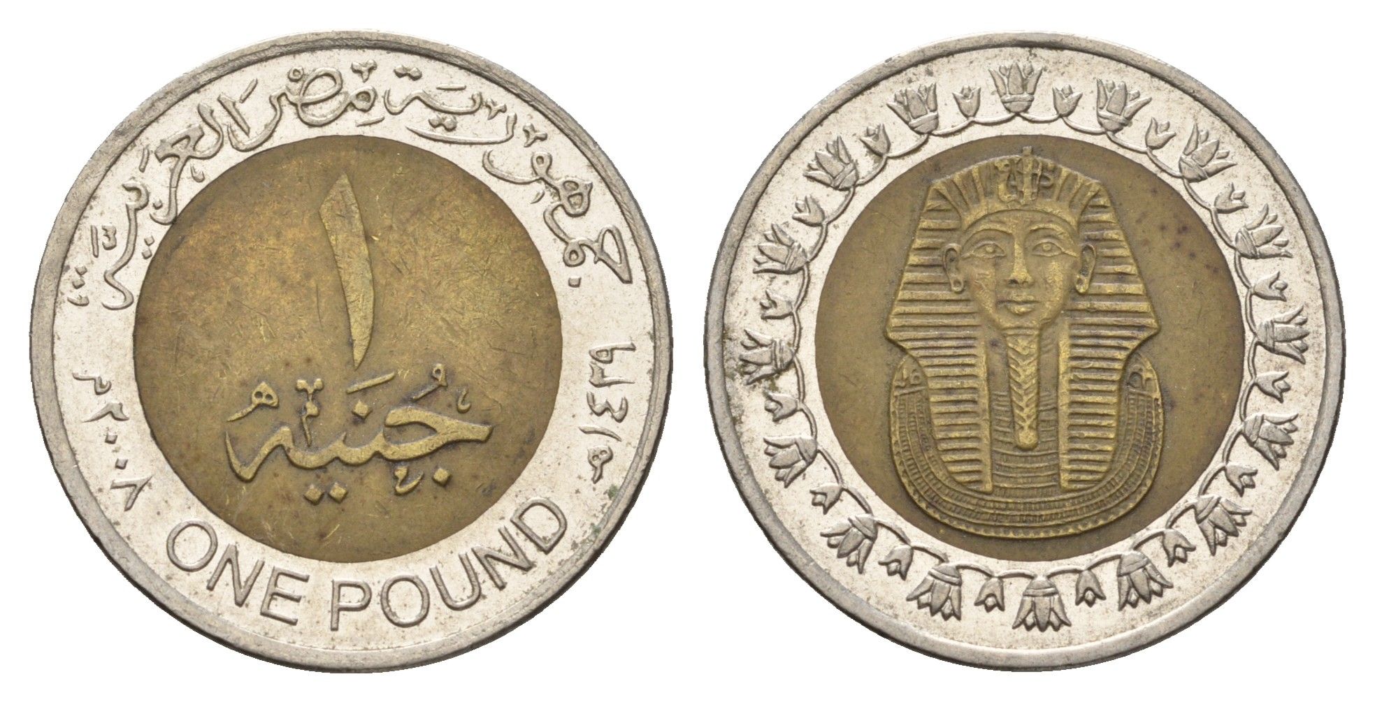 Египет 1 фунт 2008 сфинкс KM 940a биметалл 4673-833