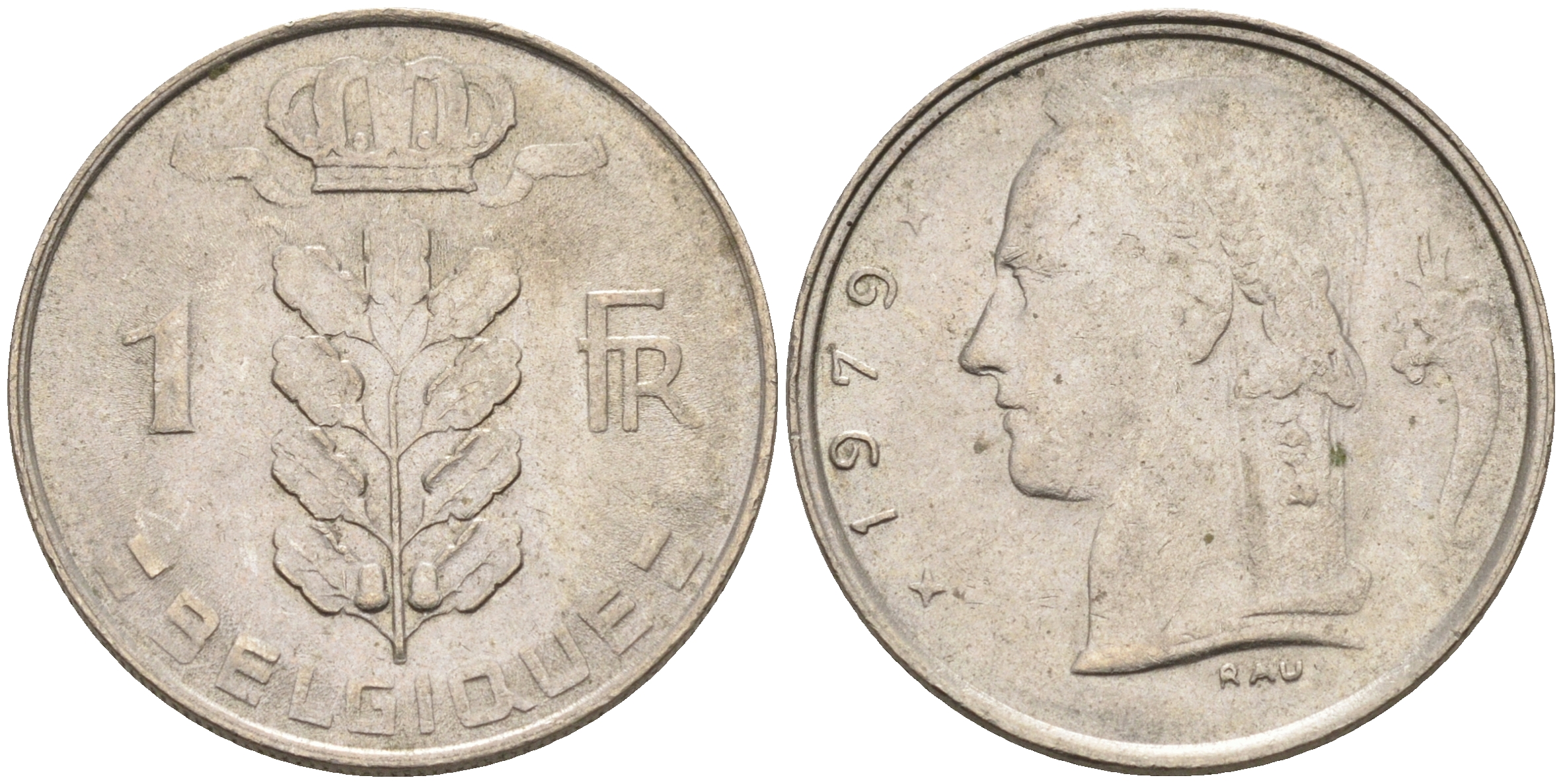 Бельгия 1 франк 1979 BELGIQUE KM 142.1 медно-никель 4592-536