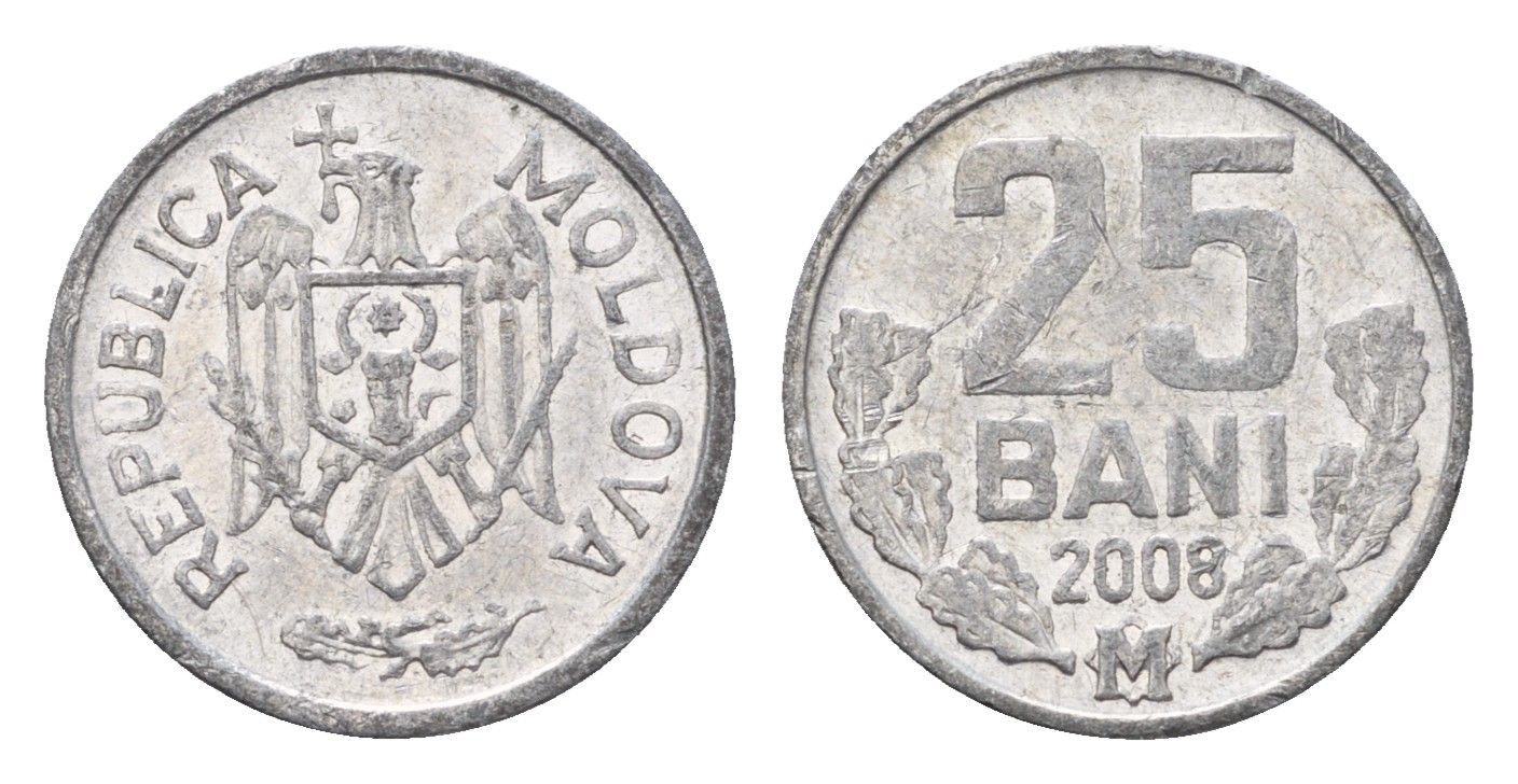 Молдавия (Молдова) 25 бань (бани) 2008 KM 3 алюминий 4694-1069