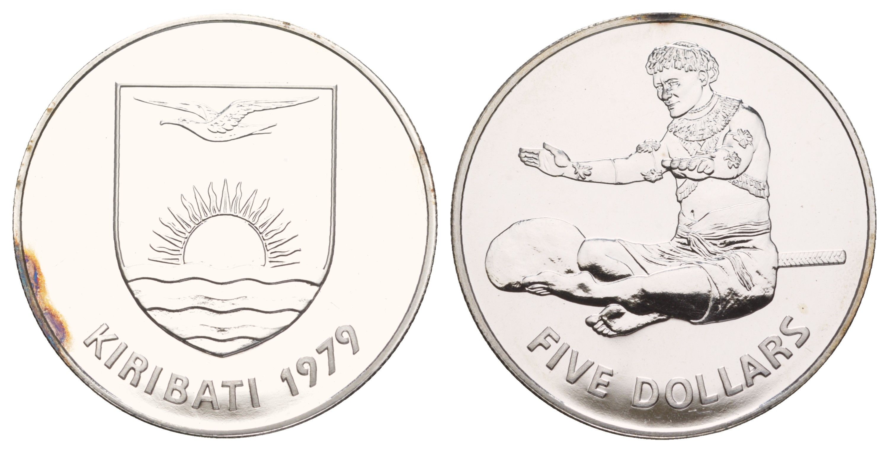 Кирибати 5 долларов 1979 независимость, тираж 3365 экземпляров KM 8a серебро PROOF 413-3144