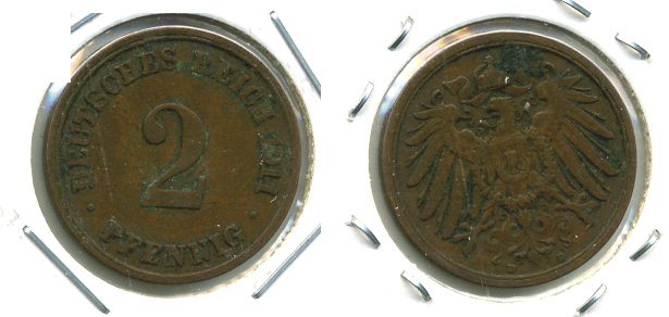 ГЕРМАНИЯ 2 ПФЕННИГА 1911 D KM 16, J.11 медь 701-523
