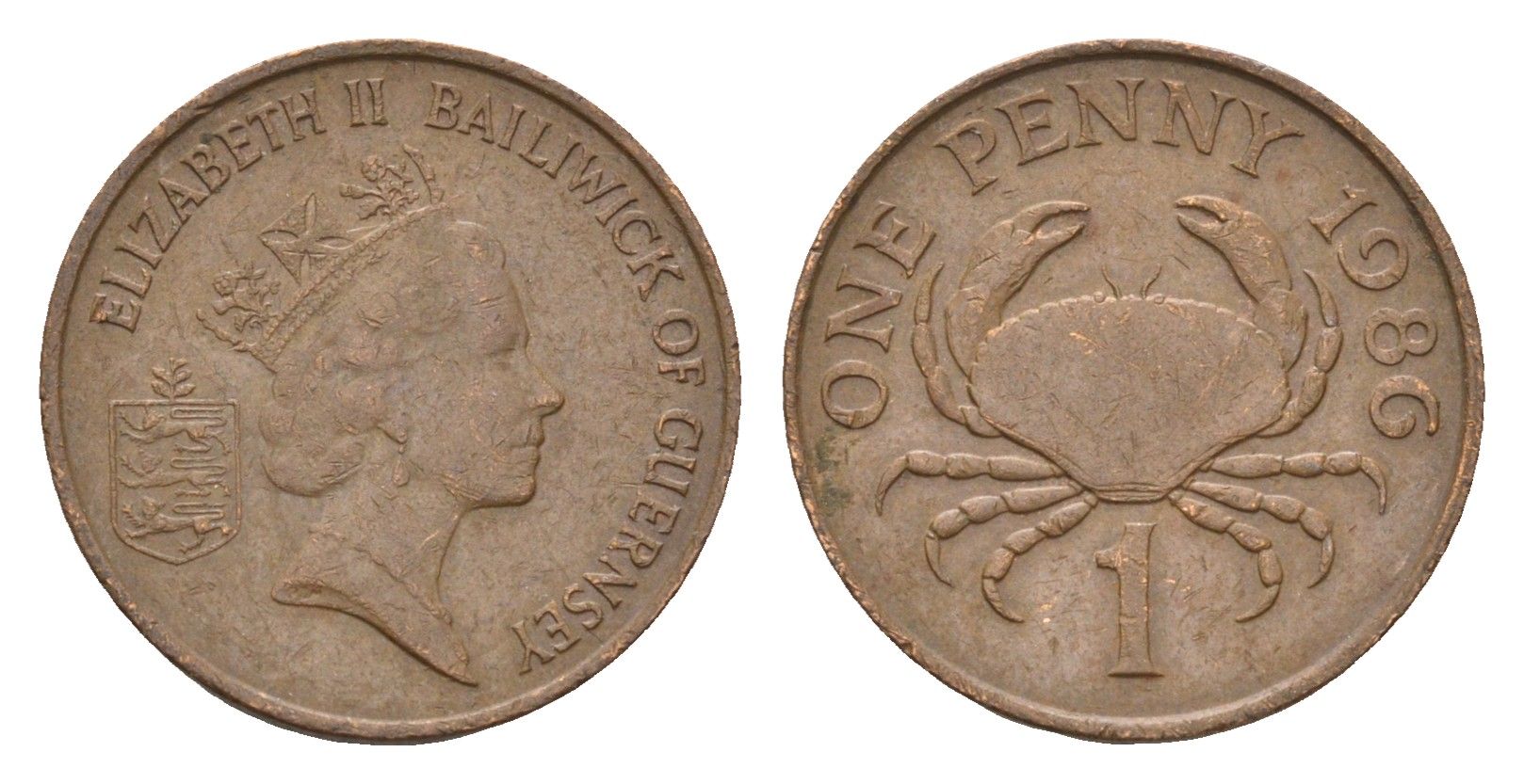 Гернси 1 пенни 1986 KM 40 бронза 4690-231