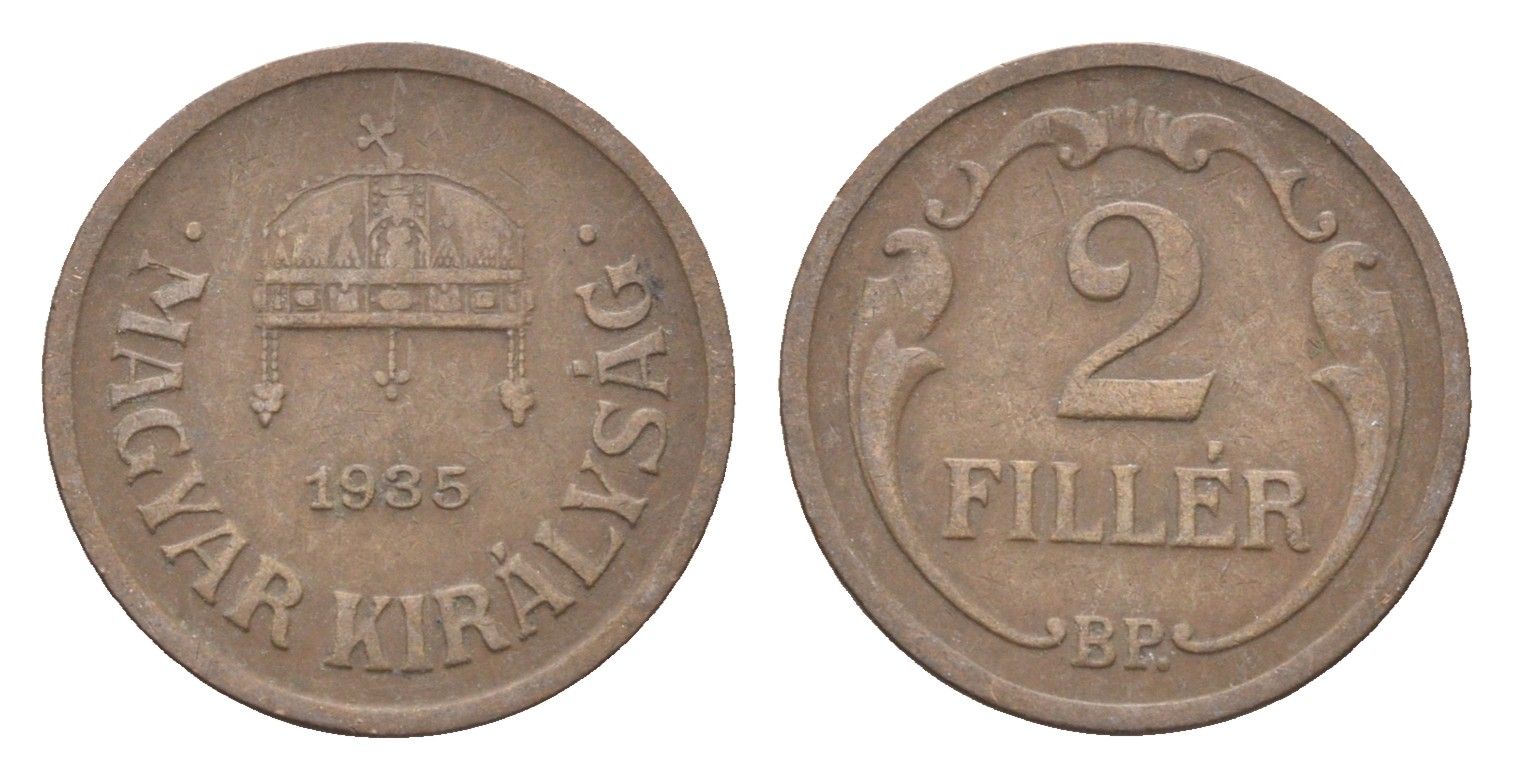 Венгрия 2 филлера 1935 BP KM 506 бронза 4665-447