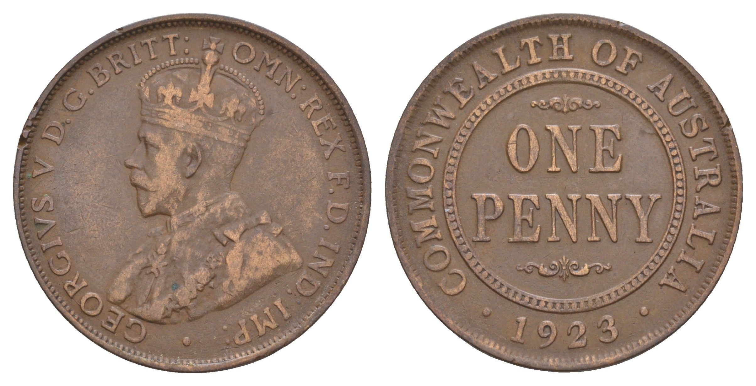 Австралия 1 пенни 1923 Георг V (1910-1936) KM 23 бронза 4653-644