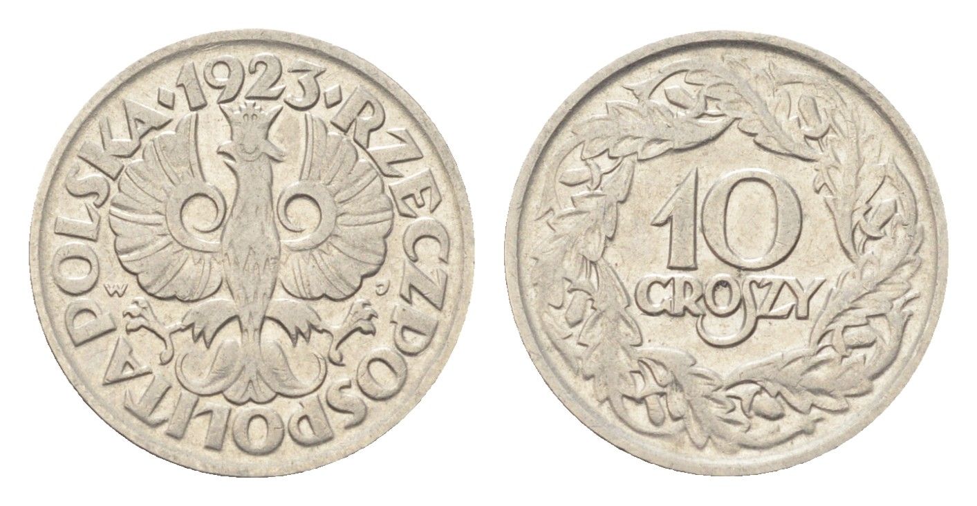 Польша 10 грошей 1923 год-тип Y 11 никель 4705-525