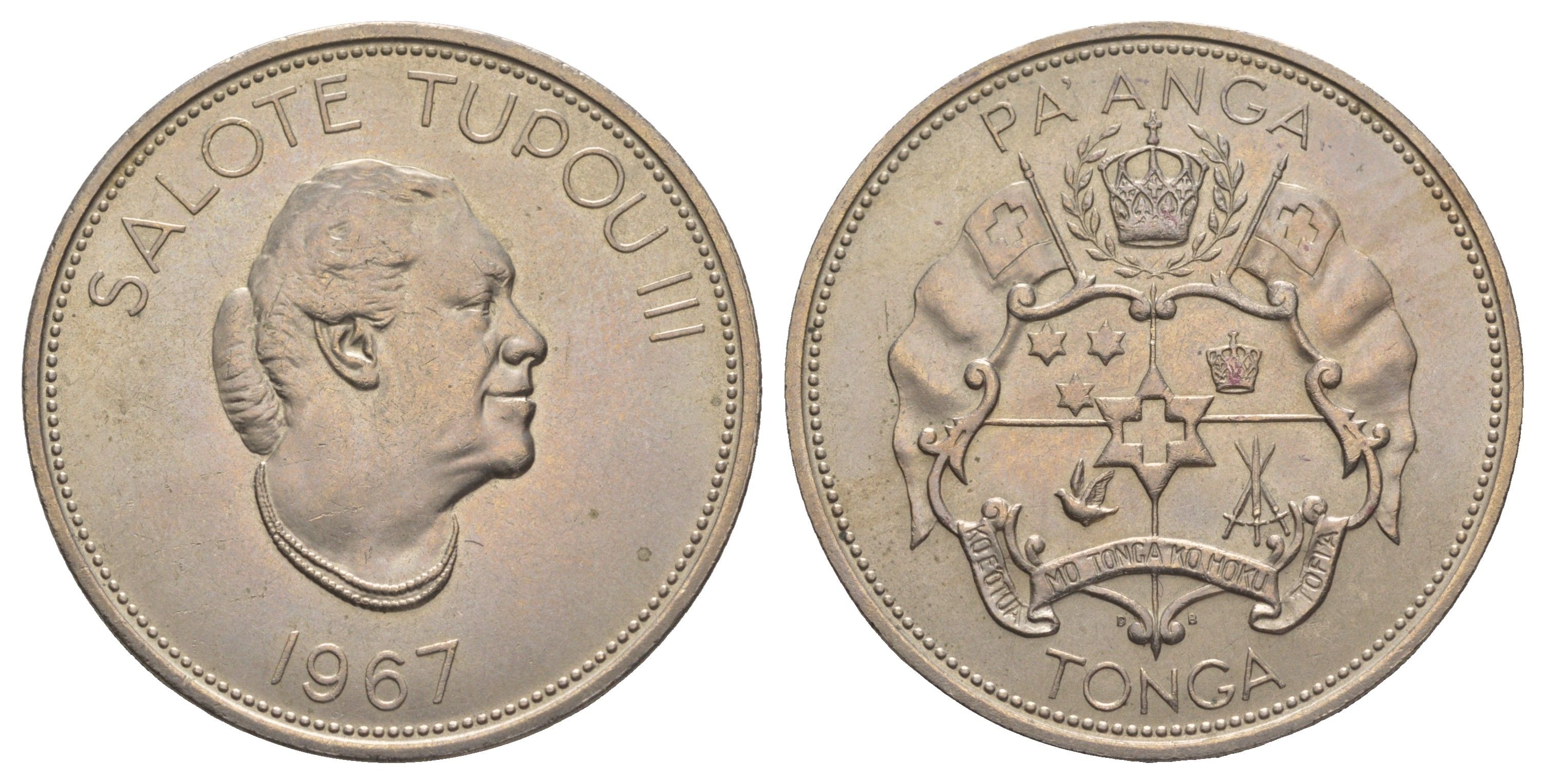 Тонга 1 паанга 1967 В память Салоте Тупоу III KM 11 медно-никель UNC 4184-1122