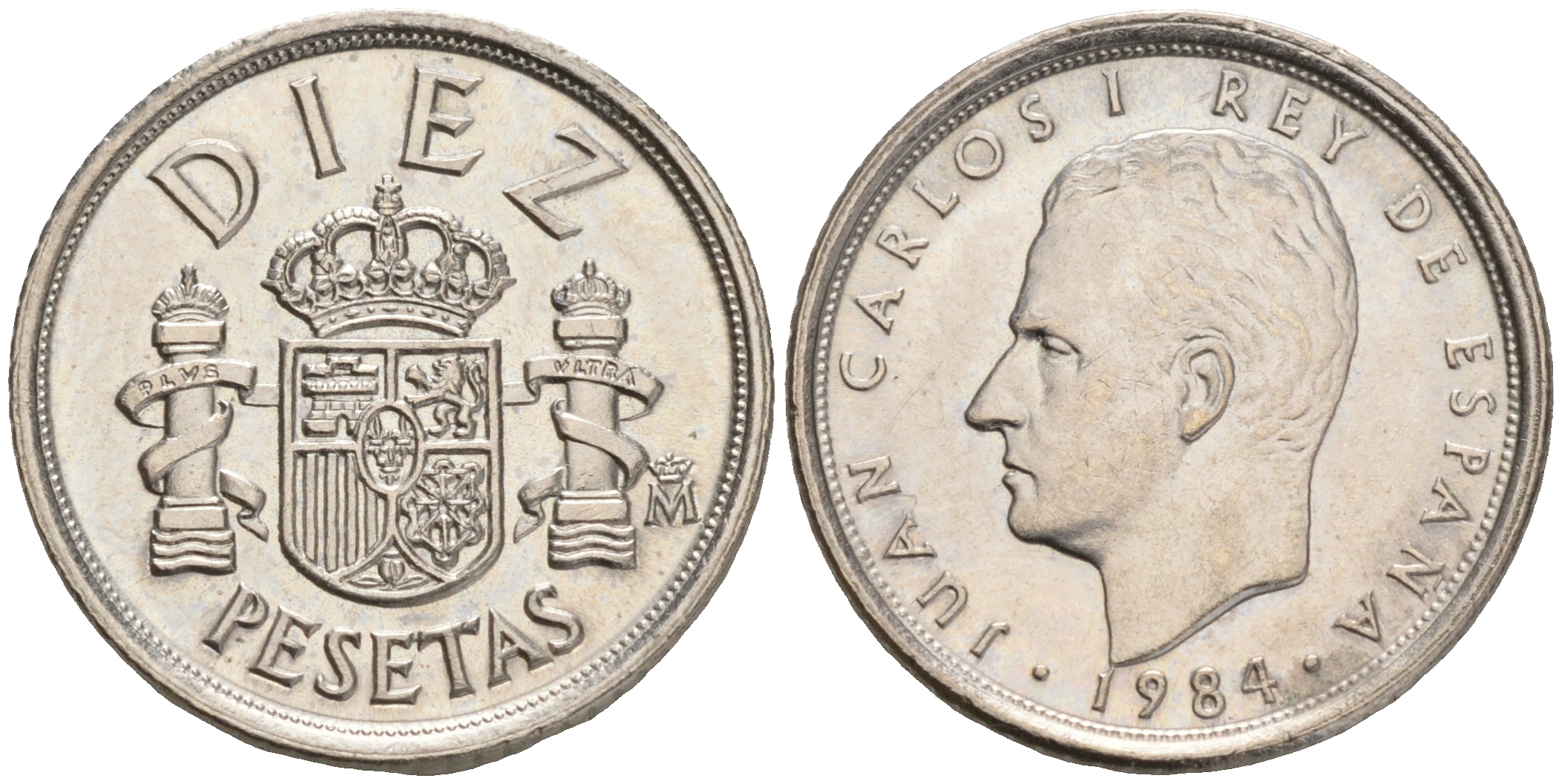 ИСПАНИЯ 10 ПЕСЕТ 1984 KM 827 медно-никель 192-837