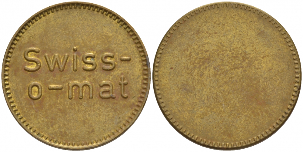 ШВЕЙЦАРИЯ ЖЕТОН ND SWISS-O-MAT желтый металл 4544-737