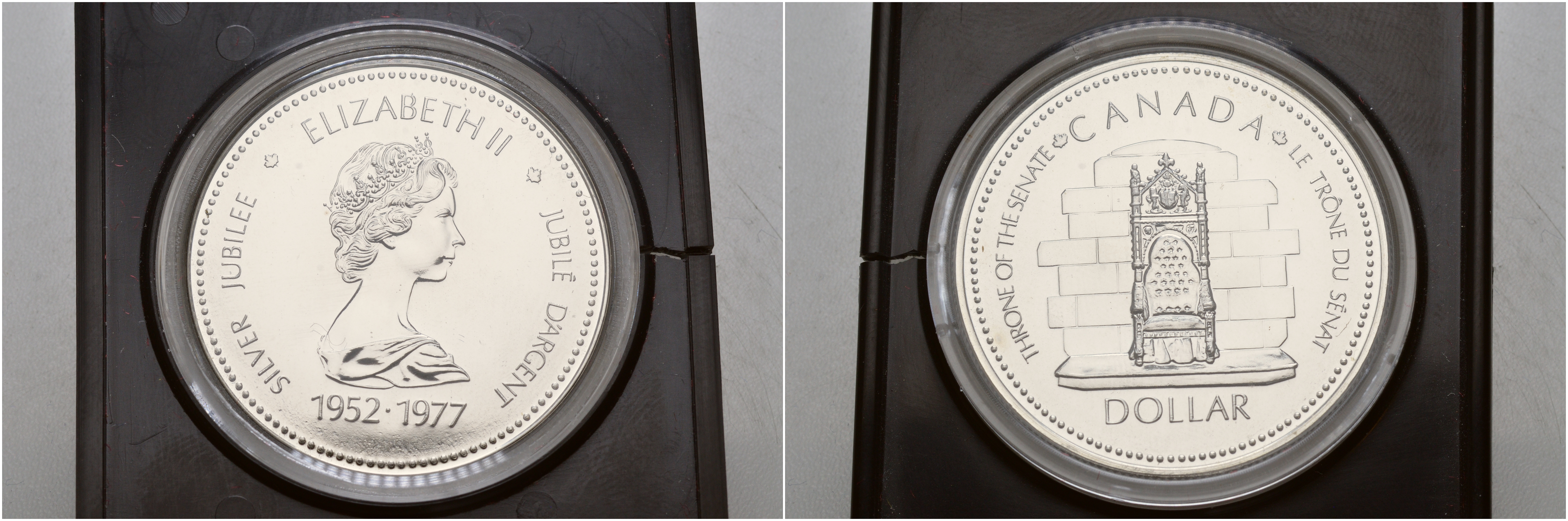 Канада 1 доллар 1977 25 лет вступлению на престол Королевы Елизаветы II KM 118 серебро UNC 5-6-3-39