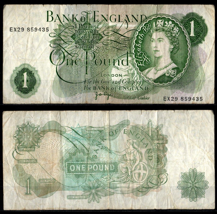 Великобритания 1 фунт ND (1960-1977) Pick 374 g бумага 8605-20-2-2