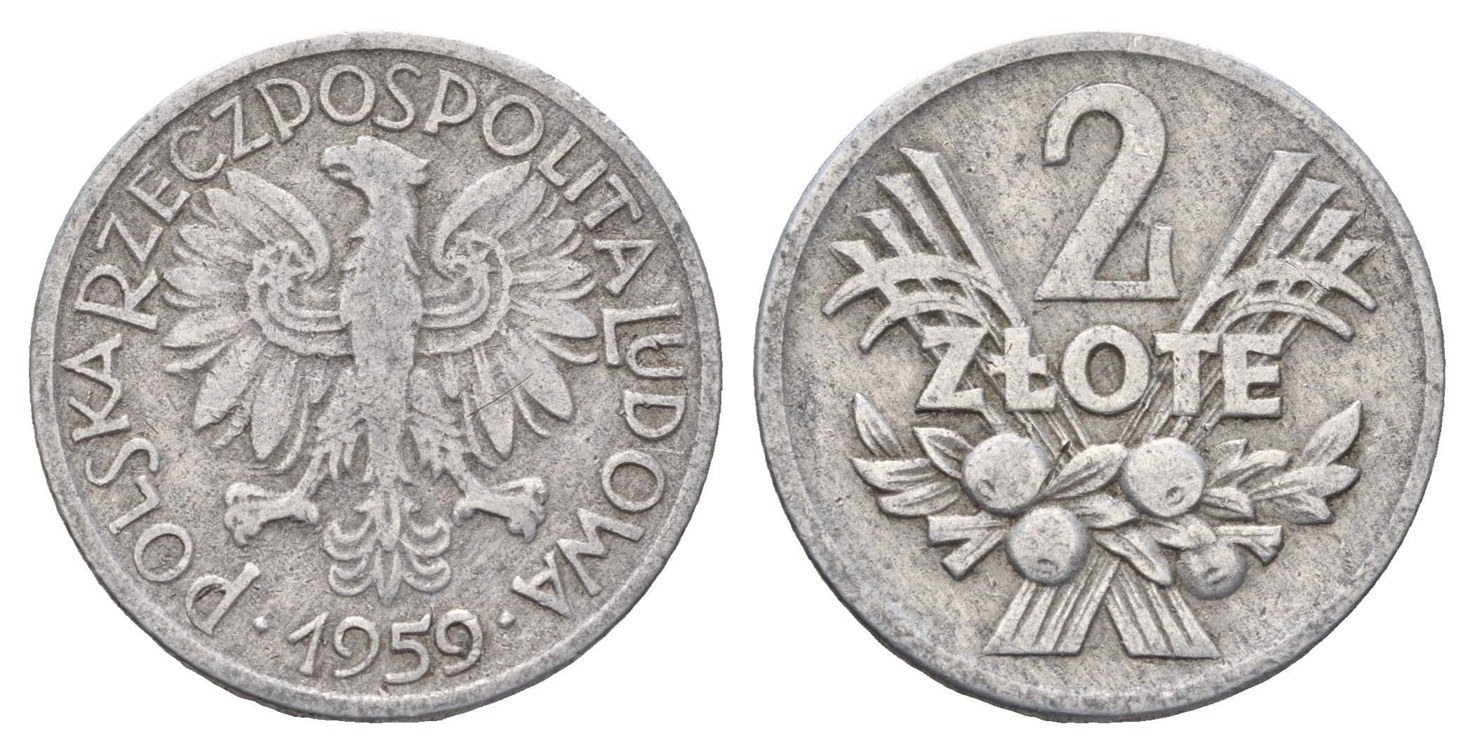 Польша 2 злотых 1959 Y 46 алюминий 4637-1151