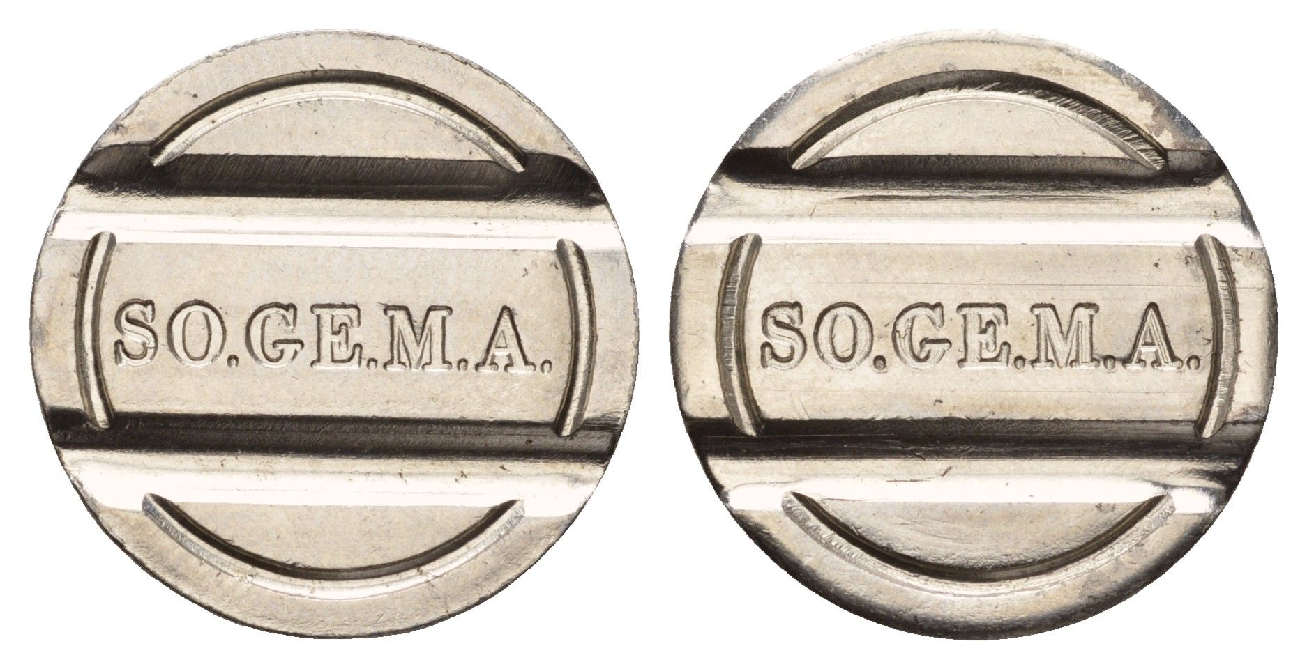 Италия жетон для игровых автоматов SO.GE.MA диаметр 24 мм, вес 5,4 гр нержавеющая сталь 4670-644