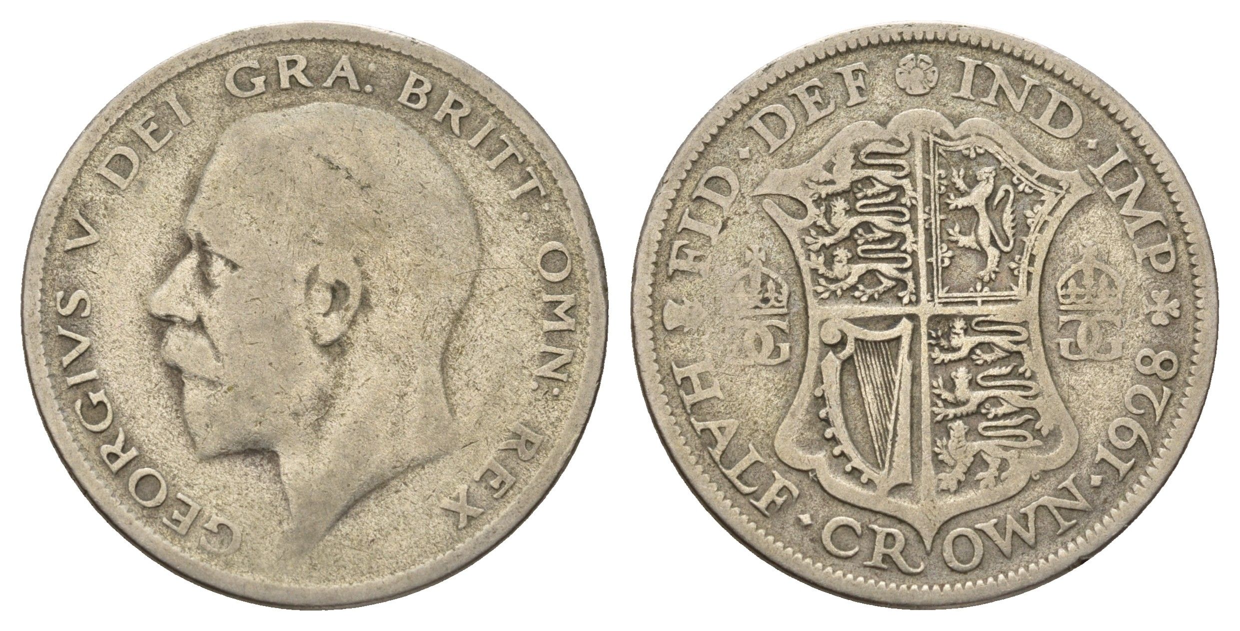 Великобритания 1/2 кроны 1928 Георг V (1910-1936) KM 835, Spink 4037 серебро 4672-331