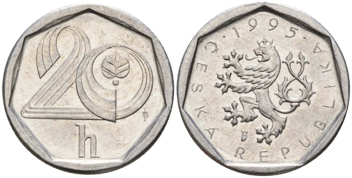 Словакия 20 геллеров 1995 b' KM 2.1 алюминий 4152-866