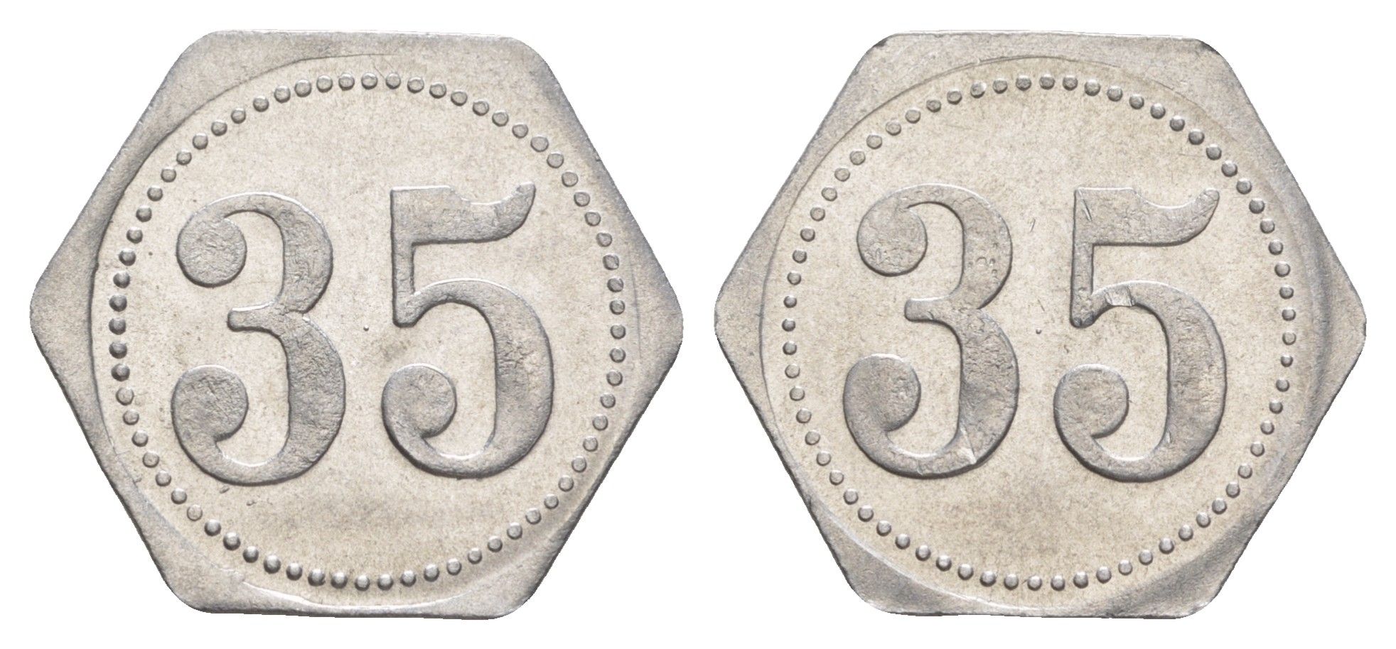 Германия жетон в 35 пфеннигов для приобретения "стакана пива" ND размер 21,5x21,5 мм, вес 0,97 гр алюминий UNC 4638-914