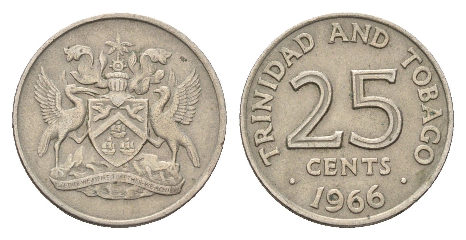 Тринидад и Тобаго 25 центов 1966 KM 4 медно-никель 4679-638