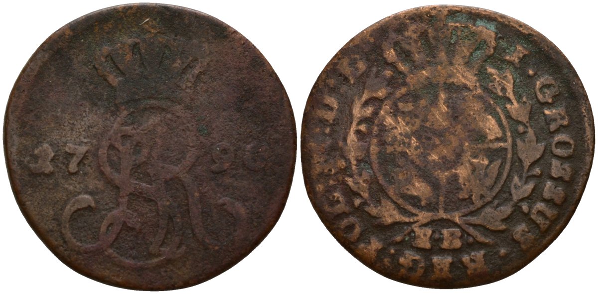 Польша 1 грош 1790 Станислав II Август (1764-1795 KM 177 медь 4158-513