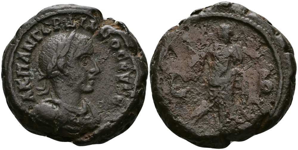 Римская Империя, Провинция Египет тетрадрахма 238 - 239 Гордиан III / Эйрена, богиня Мира, Александрия Very fine Kamp/Gansch 72.24 биллон 1073-9-71