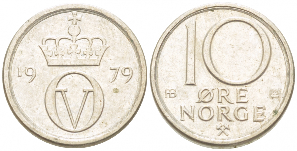 НОРВЕГИЯ 10 ЭРЕ 1979 КМ 416 медно-никель 3955-246