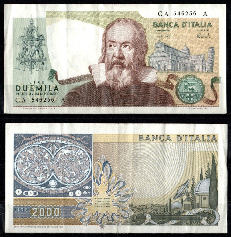 Италия 2000 лир 1973 Pick 103 a бумага 7205-2-2-2