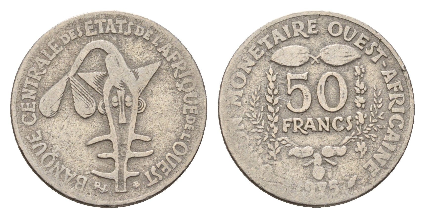 Западная Африка (ВСЕАО) 50 франков 1975 KM 6 медно-никель 4114-223
