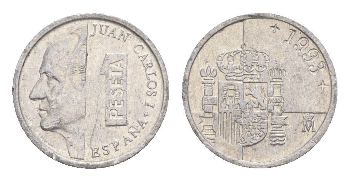 Испания 1 песета 1993 M, Хуан Карлос I (1975-2014) KM 832 алюминий 4623-1052