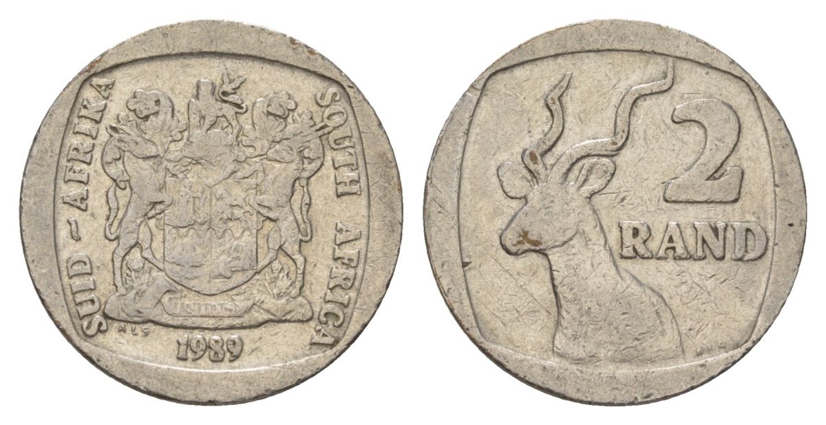 ЮАР 2 ранда 1989 KM 139 медь плакированная никелем 4626-1024