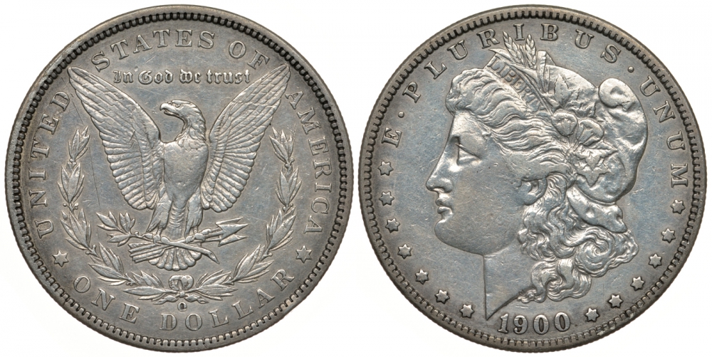 США 1 доллар 1900 O, Морган доллар, монетный двор Орлеан KM 110 серебро 272-1441