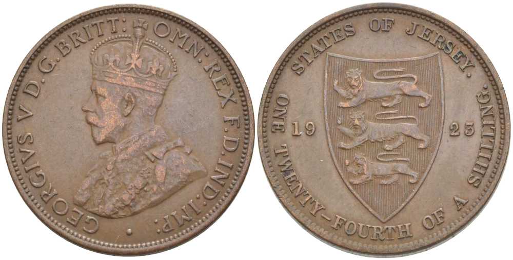 Джерси 1/24 шиллинга 1923 Георг V (1910-1936) KM 11 бронза 3996-823