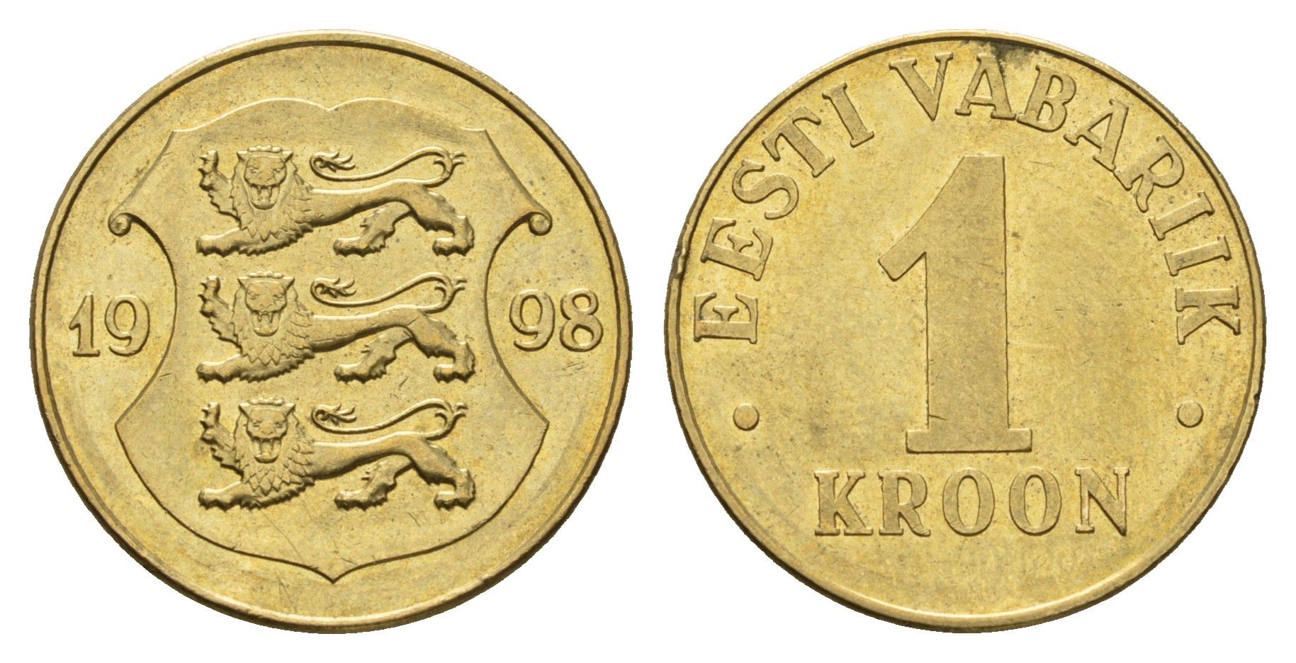 Эстония 1 крона 1998 KM 35 латунь 4688-644