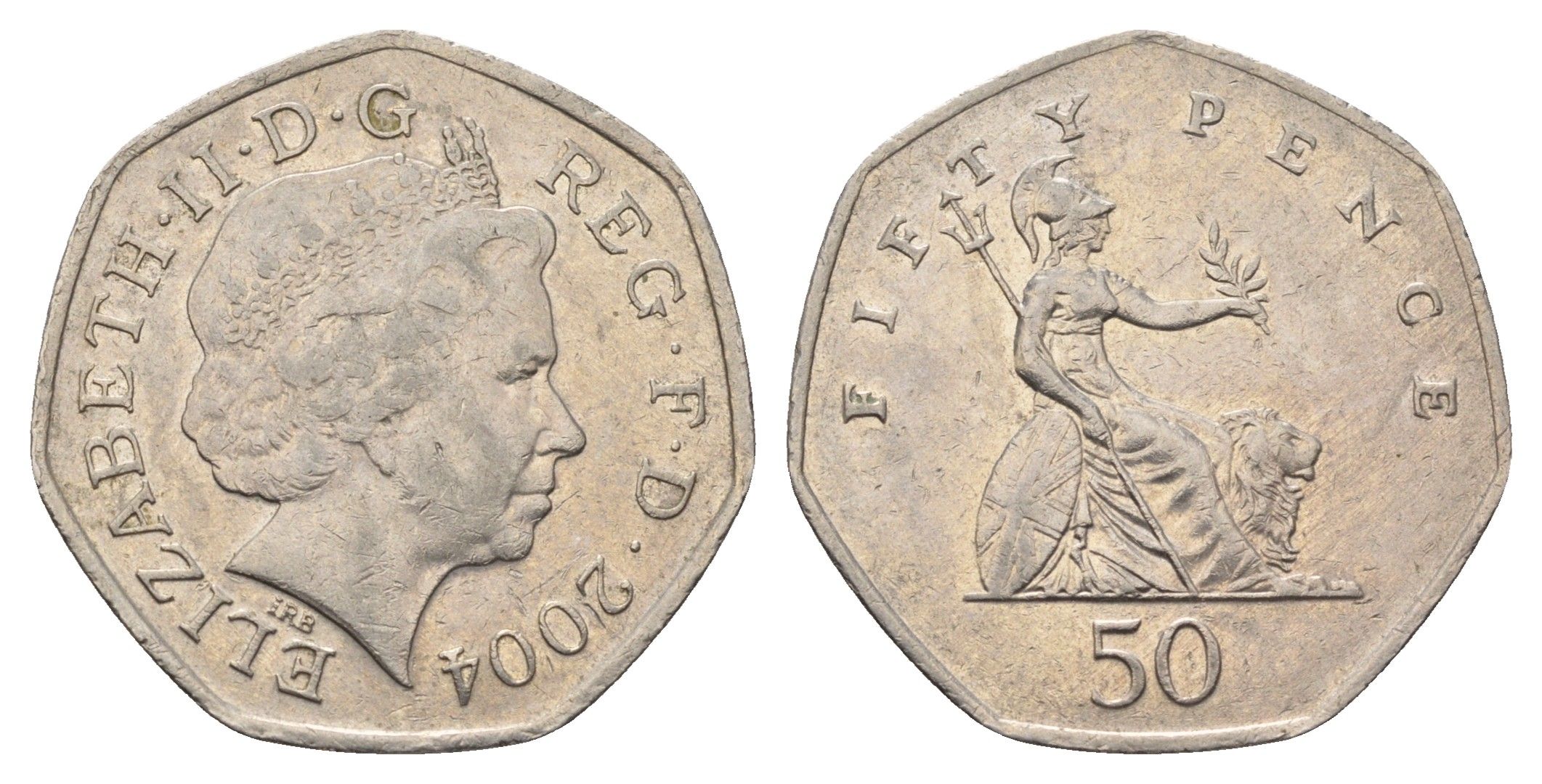 Великобритания 50 пенсов 2004 Елизавета II (1952-2022) KM 991, Spink 4610 (H8) медно-никель 4695-722
