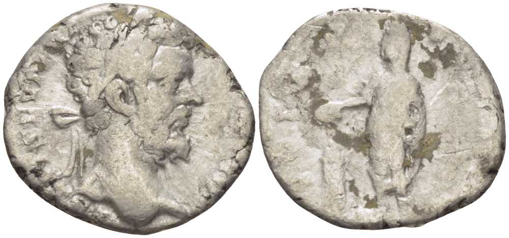 Римская Империя денарий 197 Септимий Север VOTA PVBLICA Рим fine RIC 96А серебро 1073-5-7-4