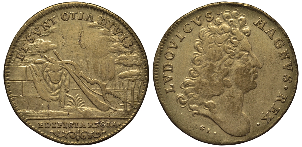 Франция жетон ND Людовик XIV, здания короля латунь 413-3145