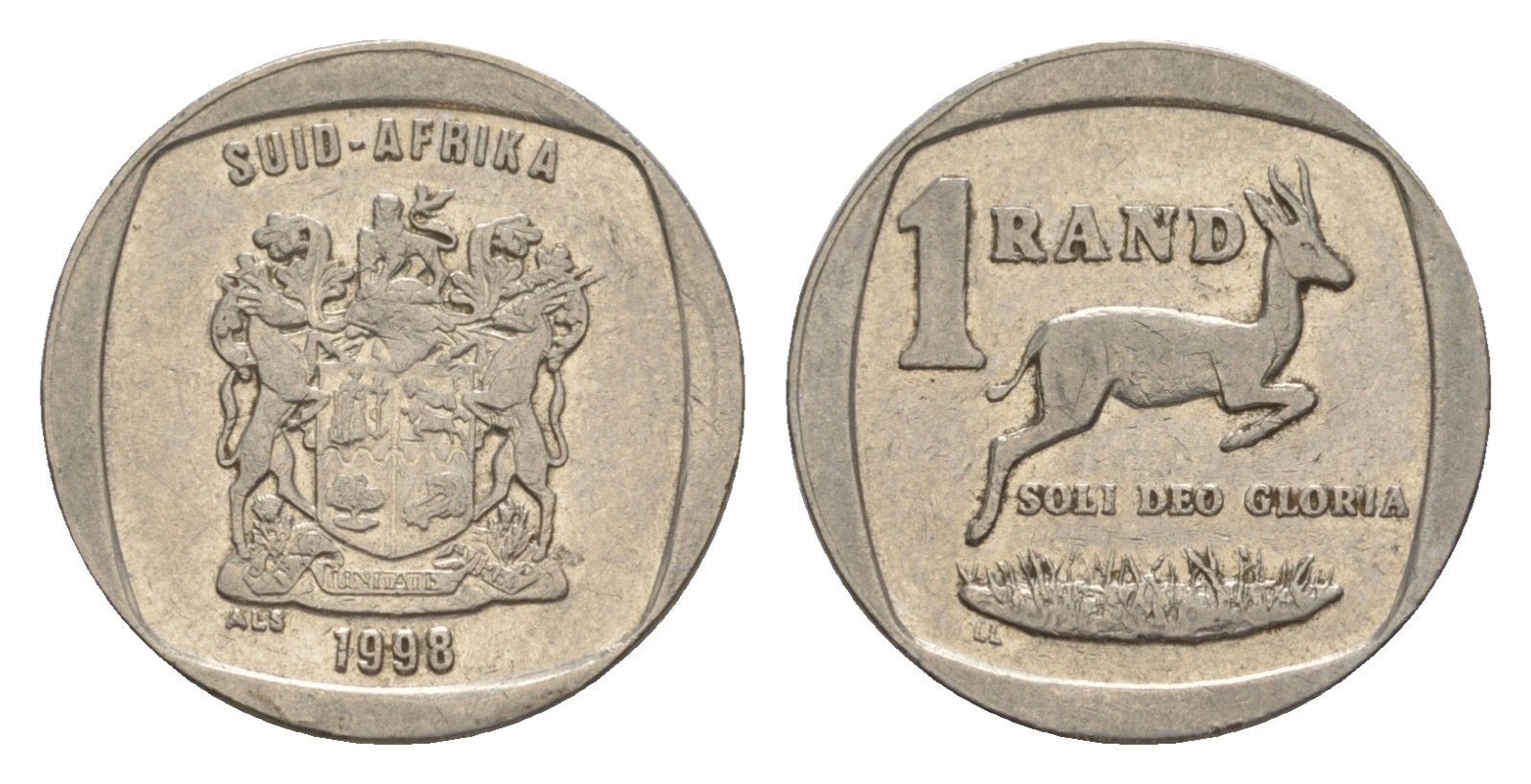 ЮАР 1 ранд 1998 KM 164 медь плакированная никелем 4609-1063