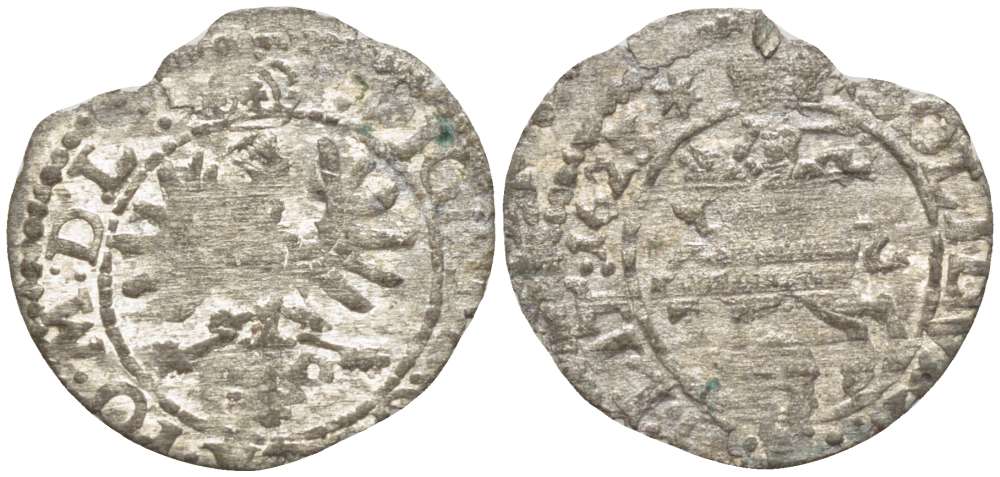 Великое княжество Литовское 2 денария 1623 Сигизмунд III (1587-1632), вес 0,31 гр. KM 30 серебро 1517-144