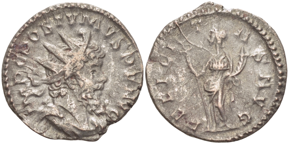 Римская Империя (императоры в Галлии) антониниан 260 - 269 Постум. IMP C POSTVMVS P F AVG / FELICITAS AVG, Фелицитата с кадуцием и рогом Изобилия, Колония Агриппины, Good Very fine RIC 58 биллон 1073-13-27
