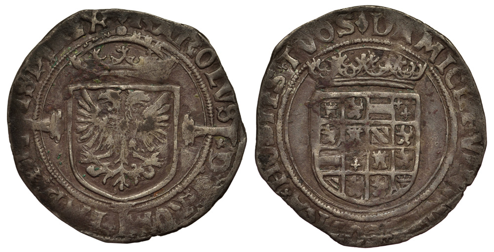 БРАБАНТ 1/2 РЕАЛА ND ЧАРЛЬЗ V (1506-1555) GH. 191.6b; vdCh. 27.27, 38.44 серебро 1515-2312