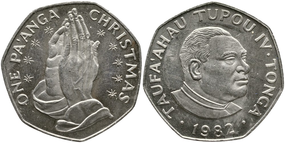 Тонга 1 паанга 1982 Рождество, тираж 5.000 экземпляров KM 77 медно-никель UNC 4531-1233